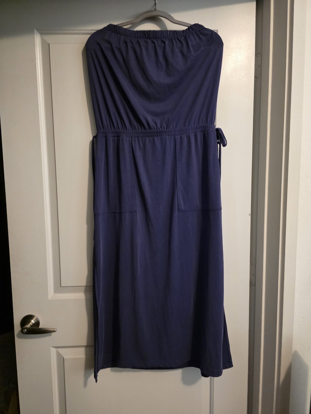 Women’s Strapless Navy Blue Casual Maxi Dress